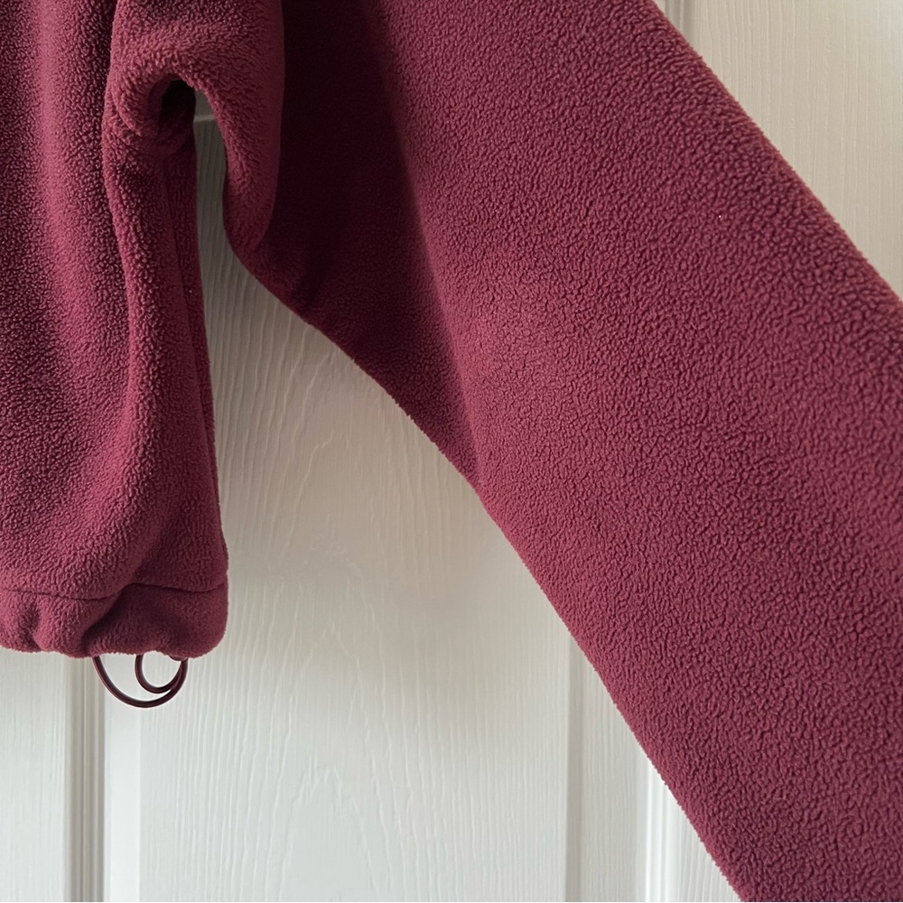 Aritzia TNA Burgundy Plum Quarter-Zip Fleece Pullover Size 2XS - Picture 13 of 14